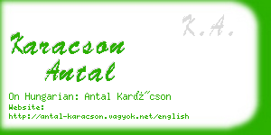 karacson antal business card